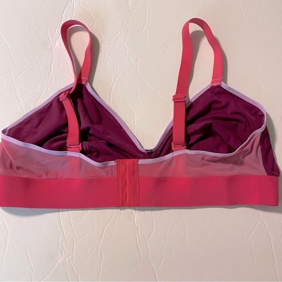 Parade Triangle Longline Silky Seamless Mesh Triangle Bralette purple pink XL - Picture 3 of 9